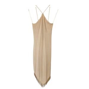Vintage Cache Gold Glitter Fringe Dress Sz 4